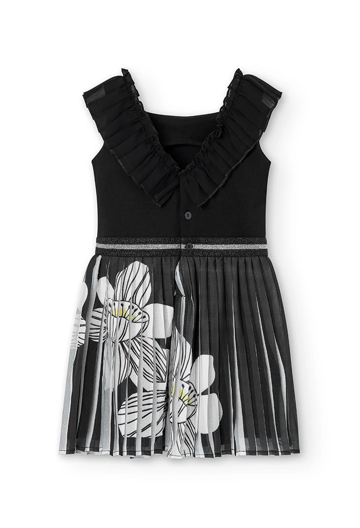 Vestido punto roma combinado de niña