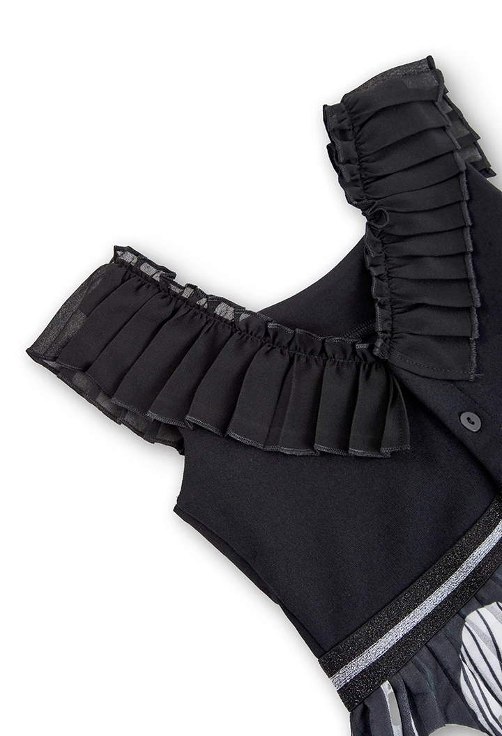 Vestido punto roma combinado de niña