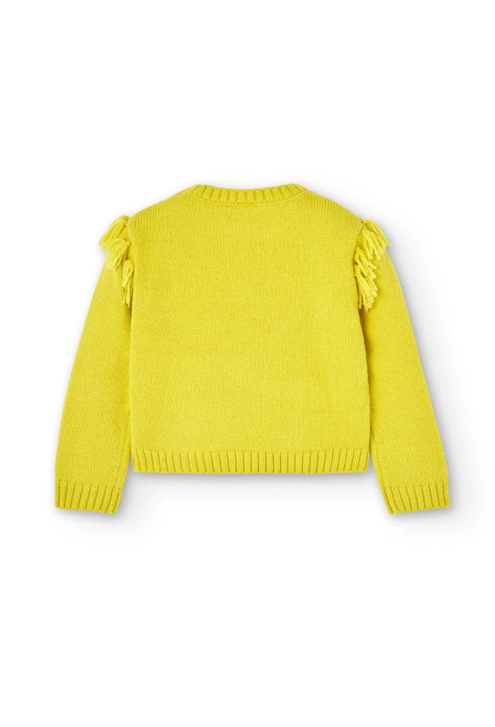 Knitwear pullover with fringes for girl