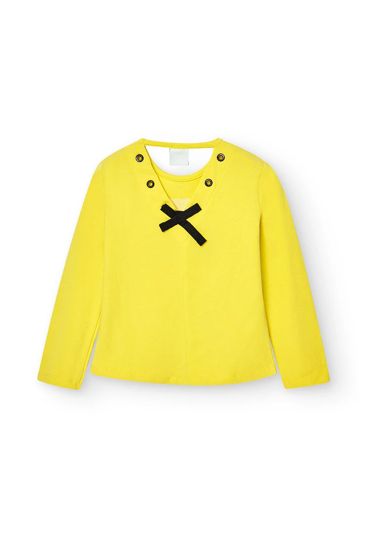 Camiseta punto elástico de niña lima