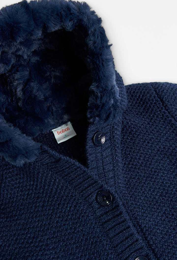 Strickjacke mit mütze für mädchen