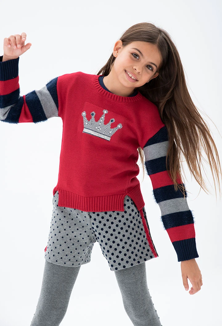 Pull à rayures pour fille