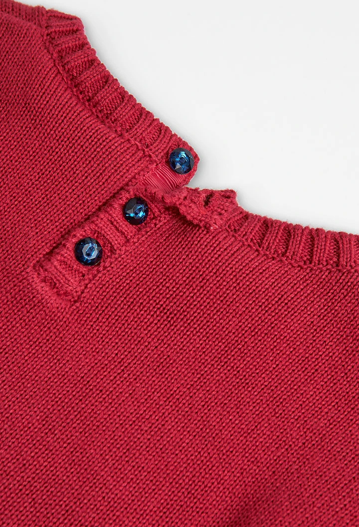 Jersey tricotosa llistat de nena color robí