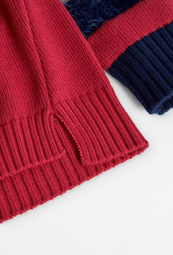 Pullover tricot às riscas para menina
