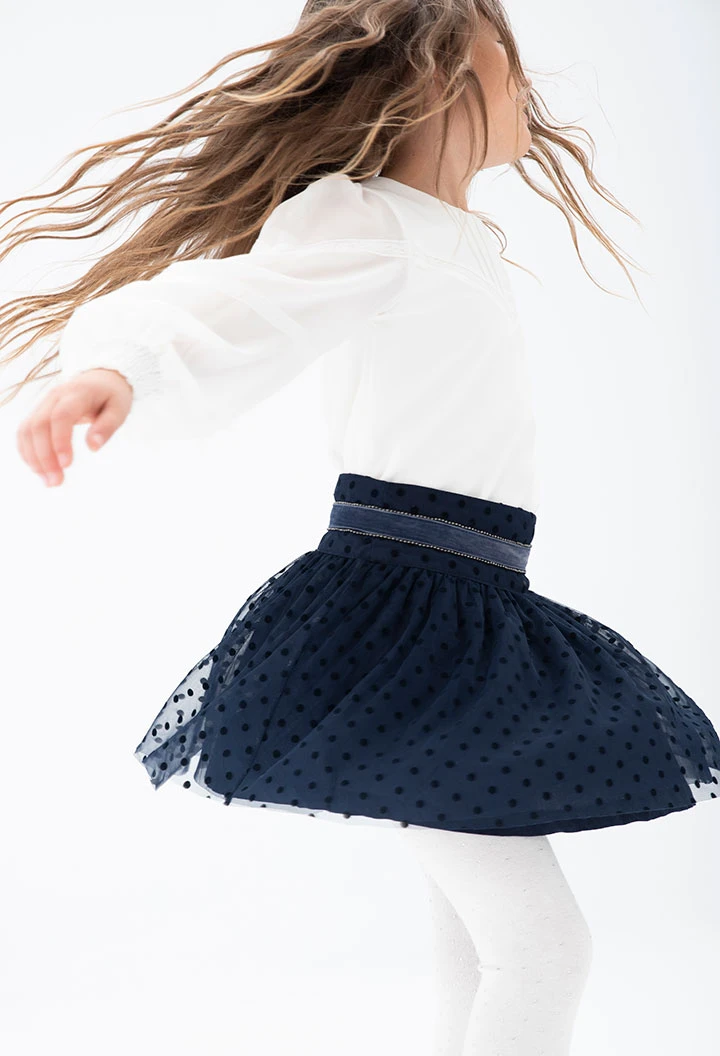 Jupe en tulle a petits pois pour fille