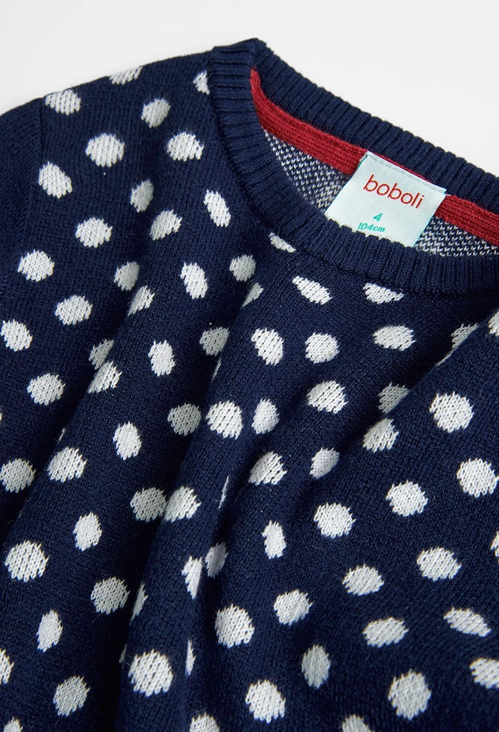 Knitwear dress polka dot for girl