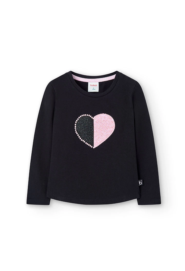 T-Shirt tricot "coeur" pour fille