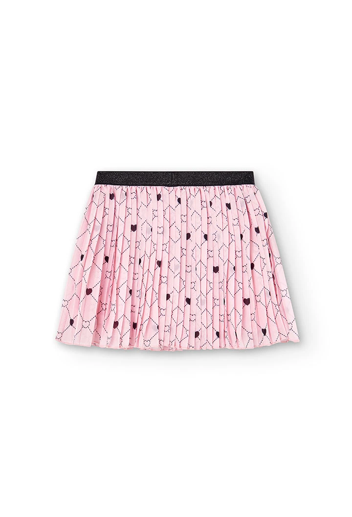 Saia gaze corações para menina