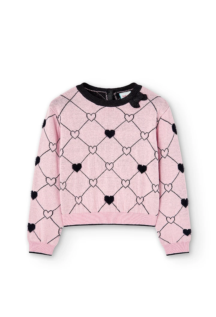 Pull coeurs pour fille