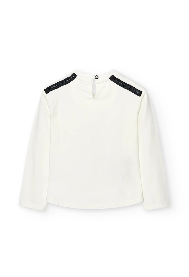 Camiseta malha elástica para menina