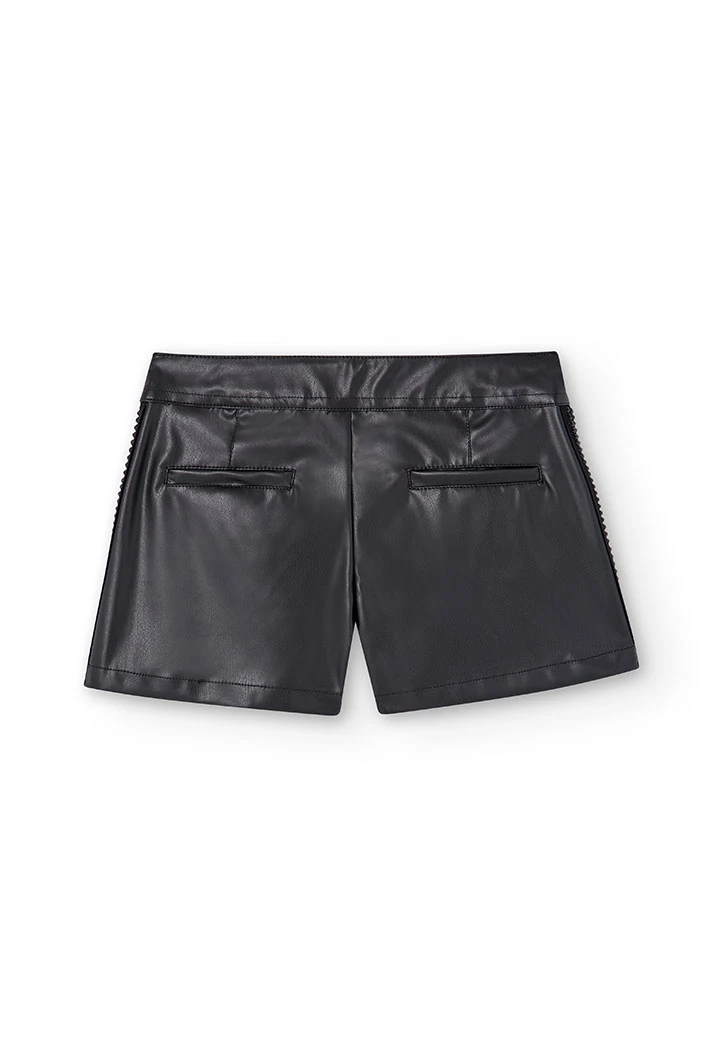 Short en simili cuir pour fille
