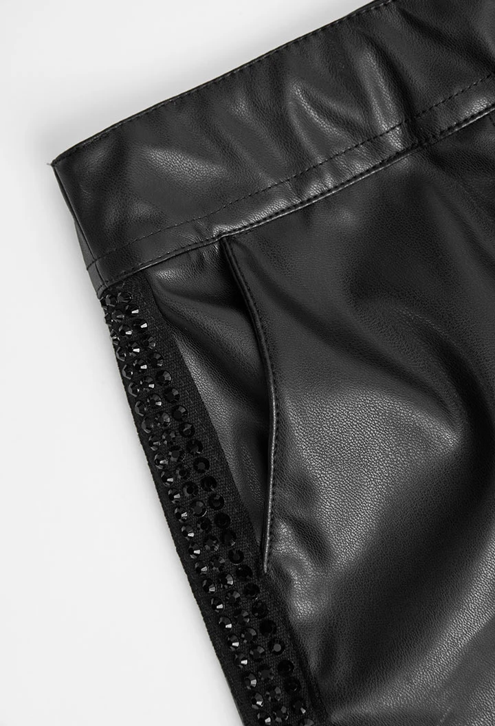 Short en simili cuir pour fille