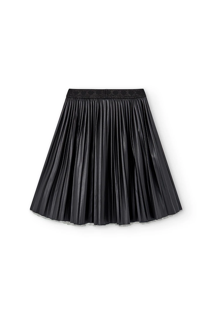 Synthetic leather skirt for girl
