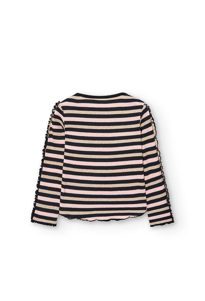 T-Shirt tricot à rayures pour fille