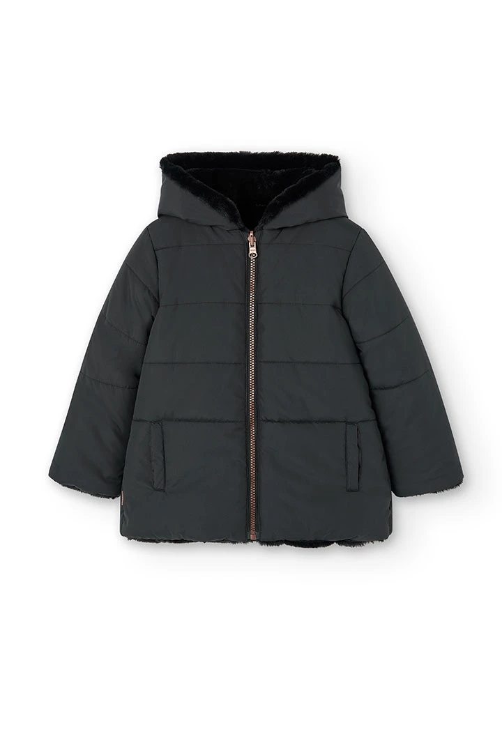 Parka réversible en toile technique pour fille