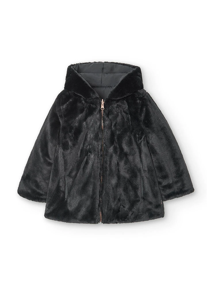 Parka réversible en toile technique pour fille