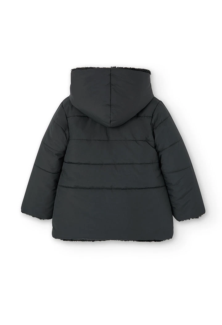 Parka réversible en toile technique pour fille
