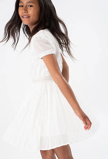 Girl's fantasy chiffon dress in white