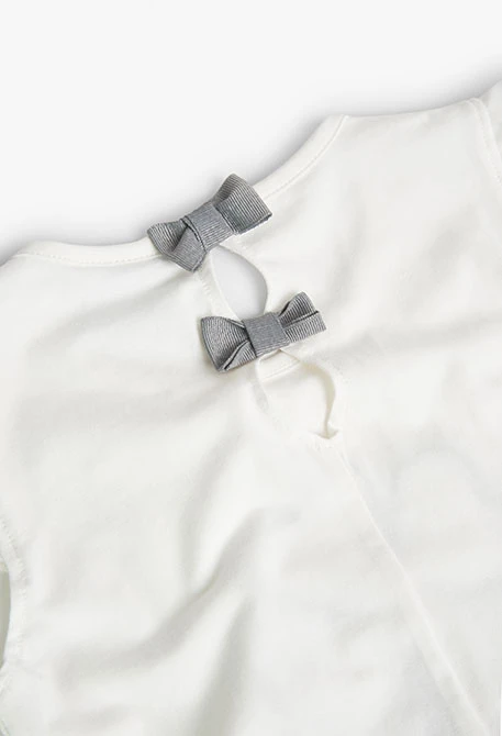 Maglietta in jersey combinato bianca da bambina