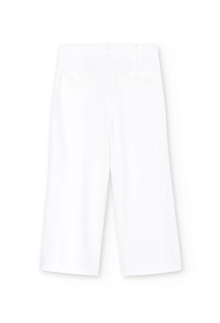 Pantalon point de rome blanc pour fille