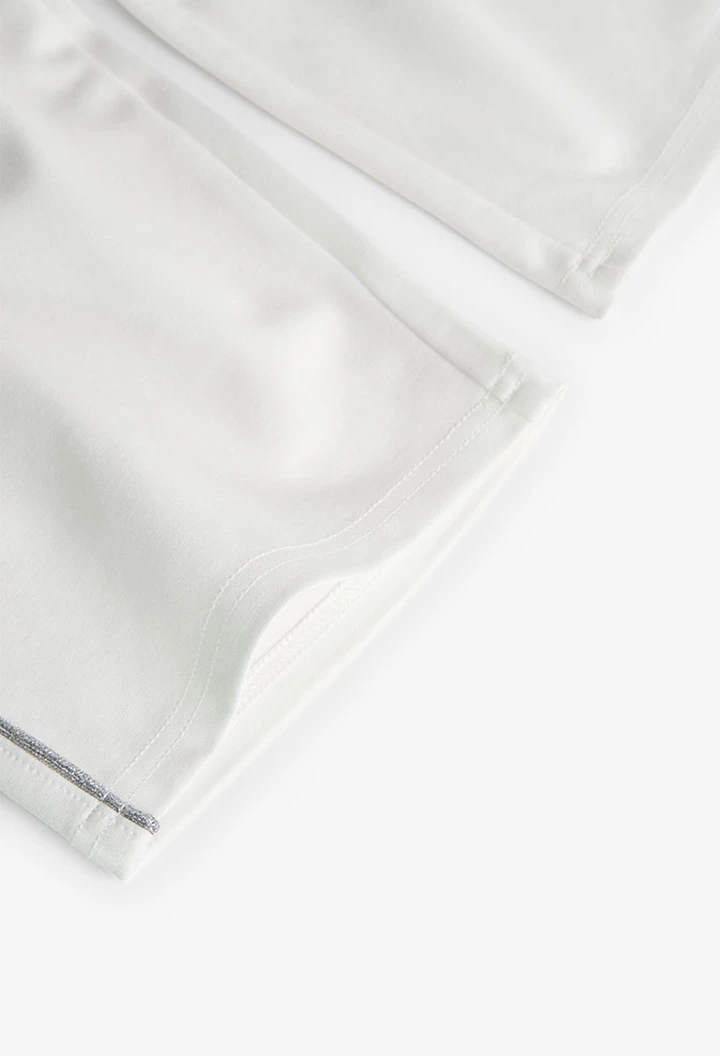 Pantalon point de rome blanc pour fille