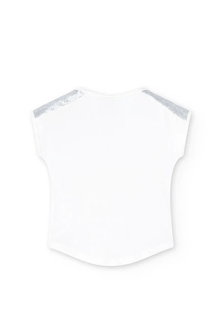 Samarreta de nena de punt elàstic en color blanc