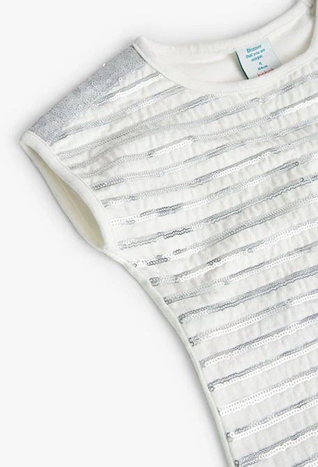 Samarreta de nena de punt elàstic en color blanc