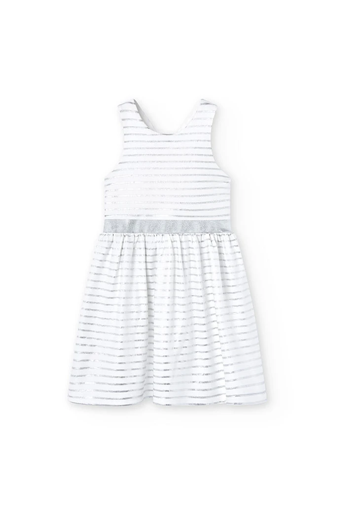 Robe tricotée point de rome rayée pour bébé fille