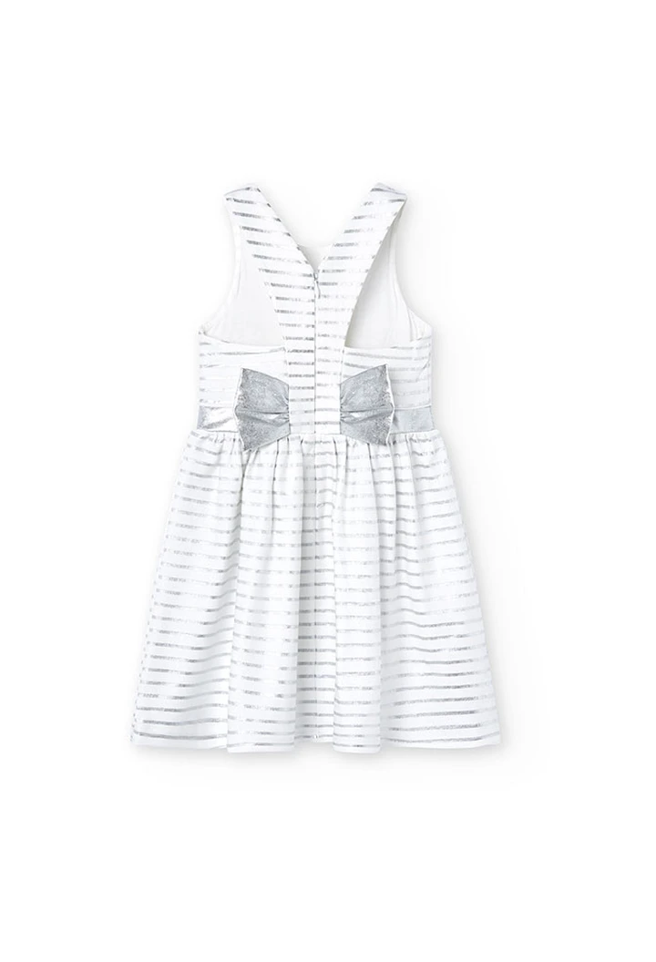 Robe tricotée point de rome rayée pour bébé fille