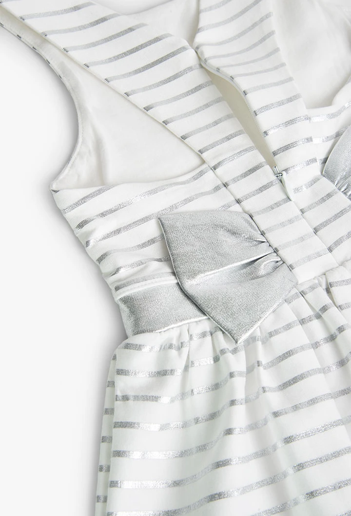 Robe tricotée point de rome rayée pour bébé fille