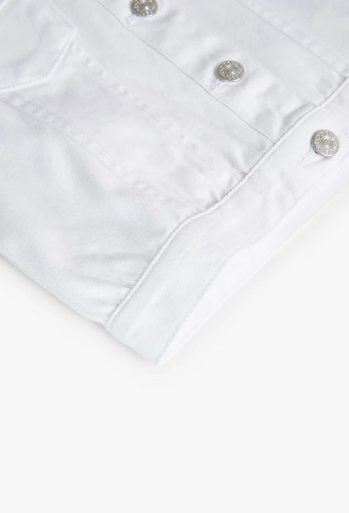 Veste en denim élastique blanche pour fille