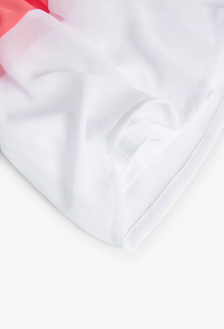 Robe en mousseline de soie tricolore pour fille, bleu marine