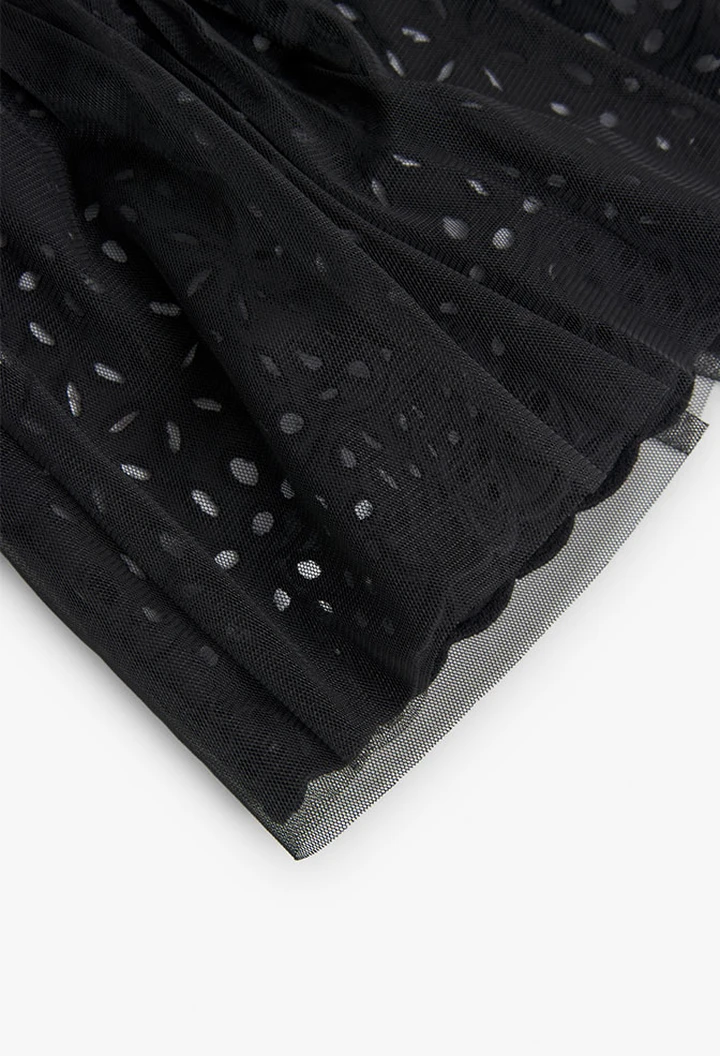Jupe bastille brodée noire pour fille