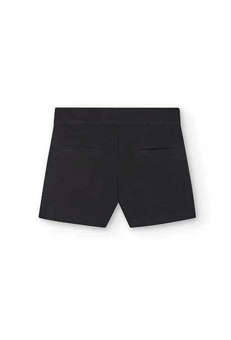 Pantalons curts de punt roma de nena en negre