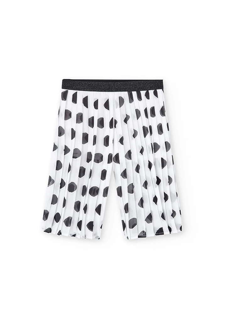 Pantalon à plis en mousseline de soie imprimé pour fille