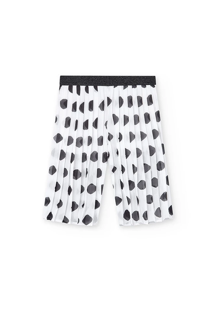 Pantalon à plis en mousseline de soie imprimé pour fille