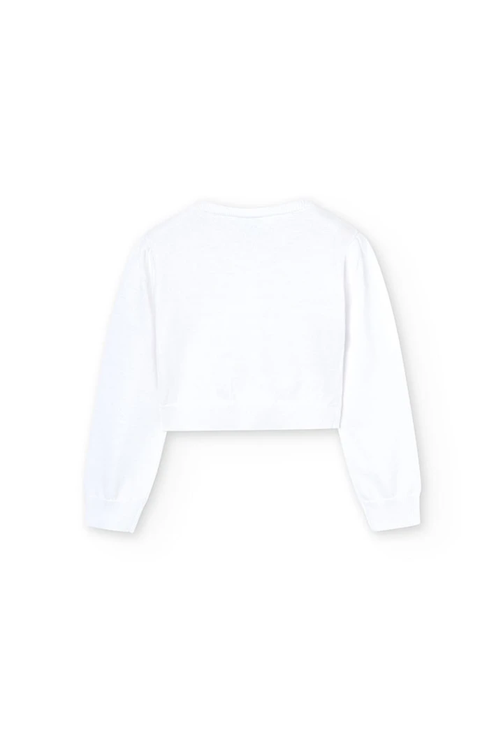 Veste tricotée fille blanc