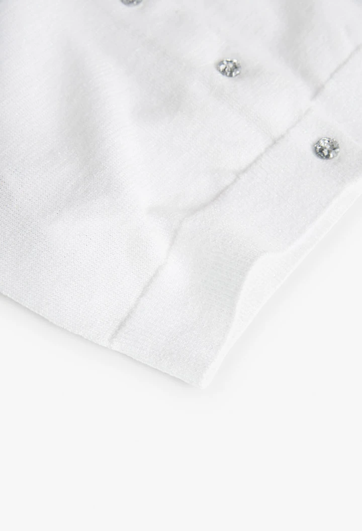 Veste tricotée fille blanc
