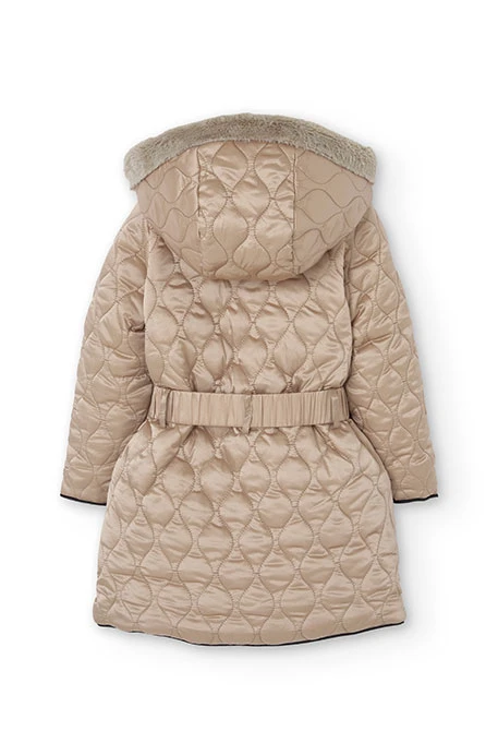 Parka tecnica da bambina in colore dorato