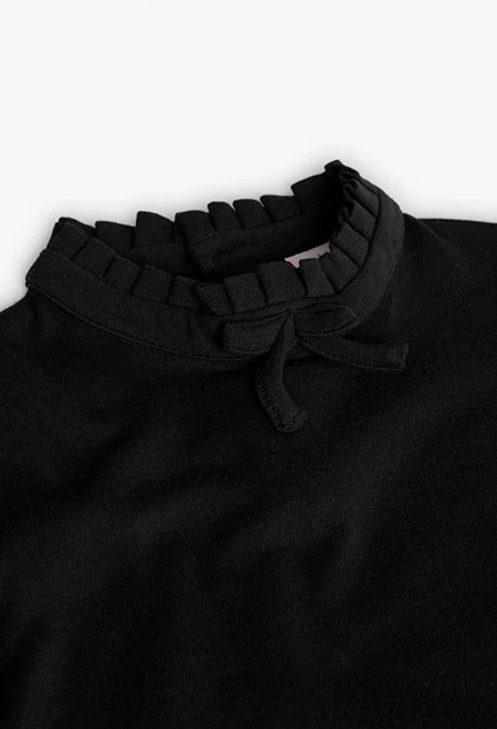 Vestito in maglia di cotone per bambina in nero