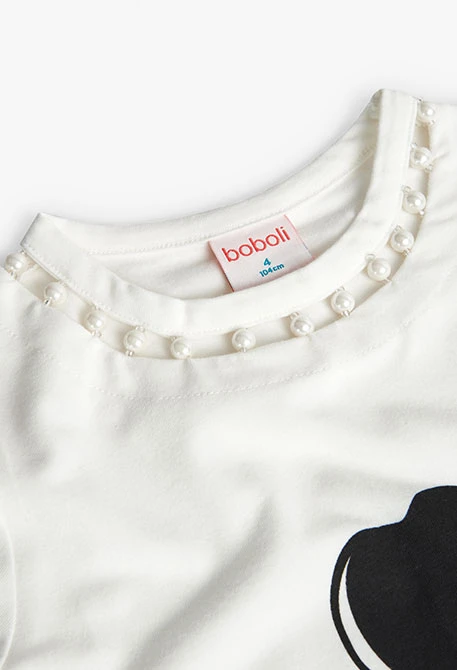 T-shirt  élastique pour fille en blanc