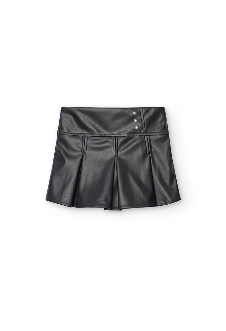 Girl\'s black faux leather skirt