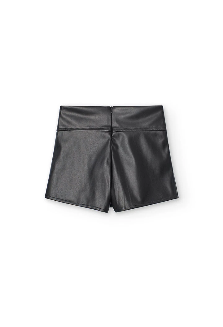 Girl\'s black faux leather skirt