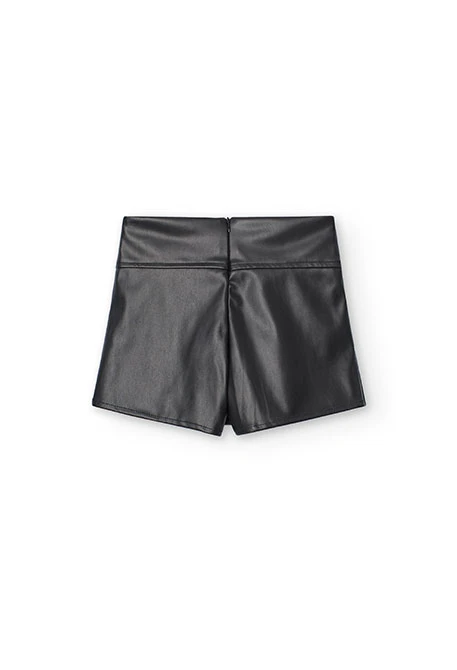 Girl\'s black faux leather skirt