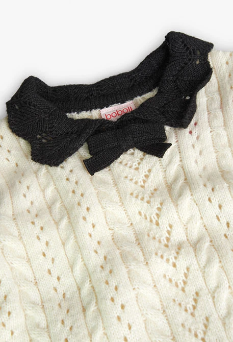 Vestito in tricot per bambina in bianco