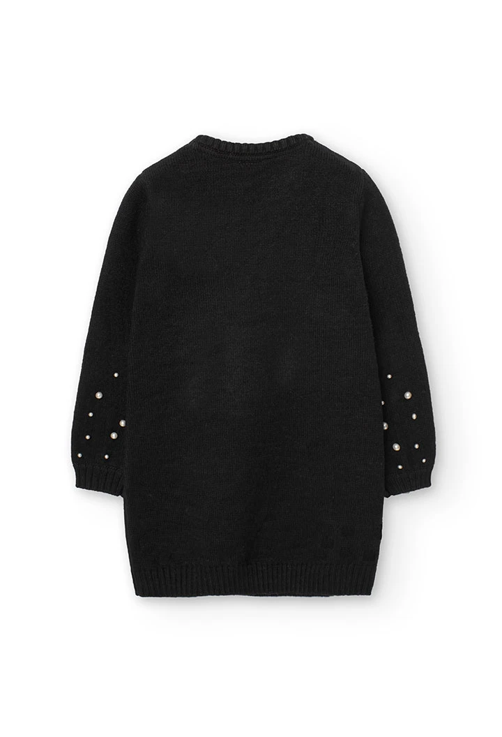 Robe en tricot pour fille en noir