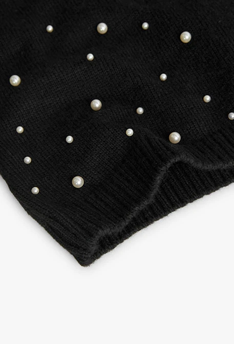 Robe en tricot pour fille en noir