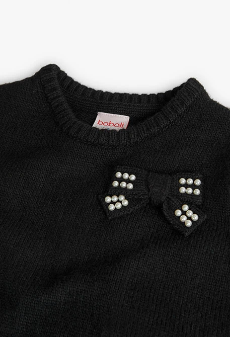 Vestito in maglia per bambina in nero