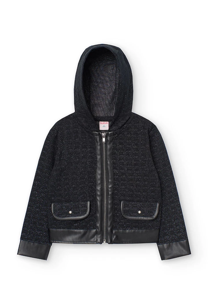 Veste en coton pour fille en noir