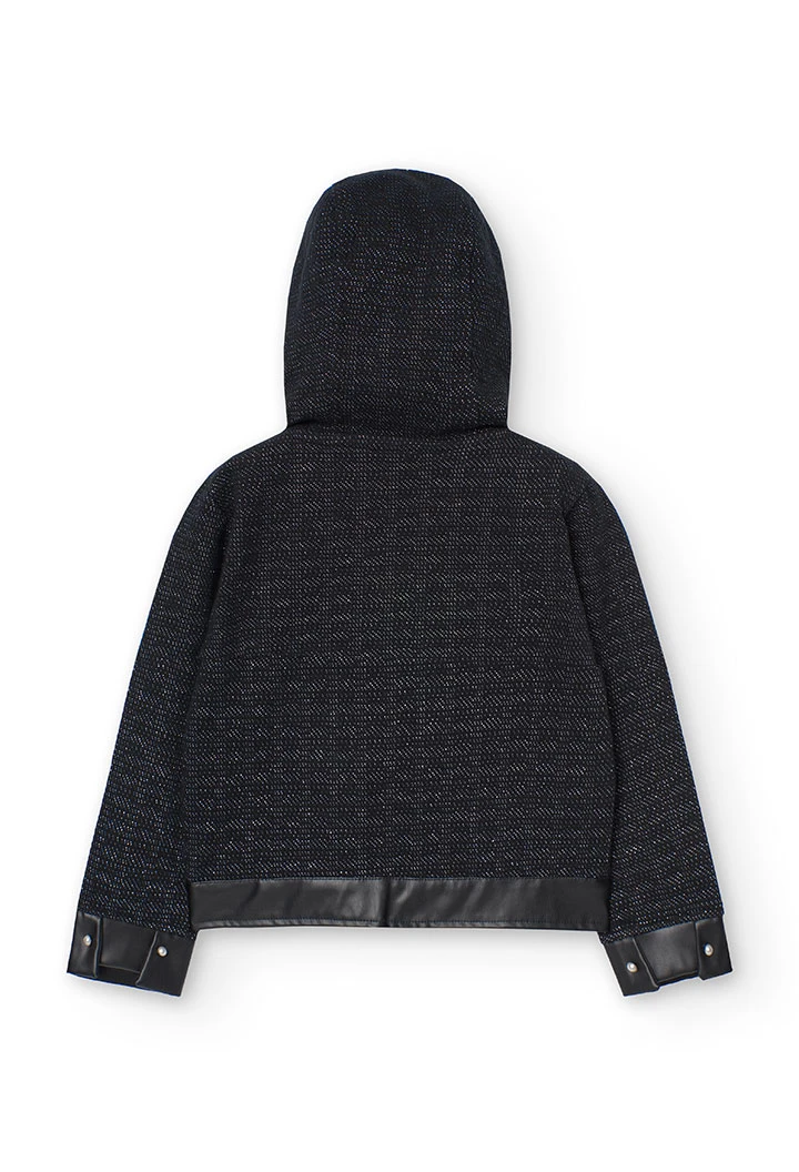 Cotton jacket for girl in black